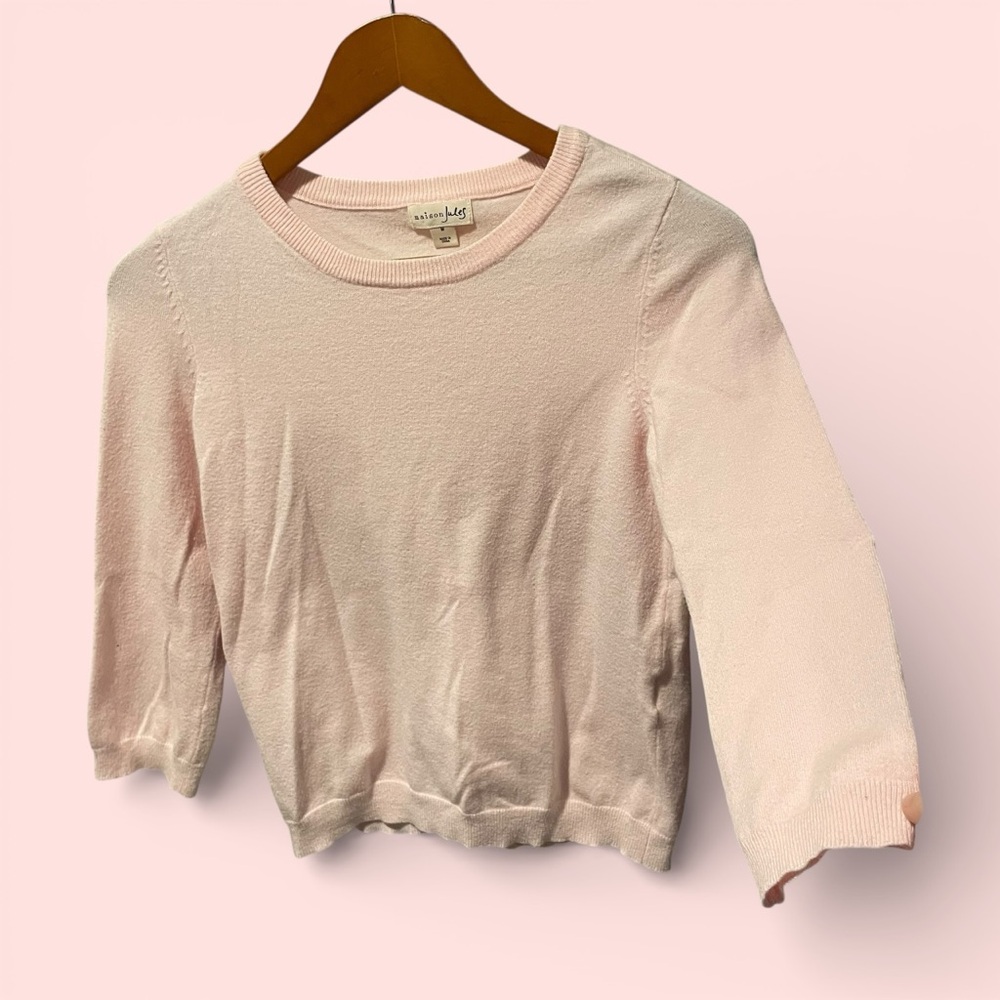 Cute blush pink crop 3/4 sleeve Maison Jules soft valentine’s day fairy queen